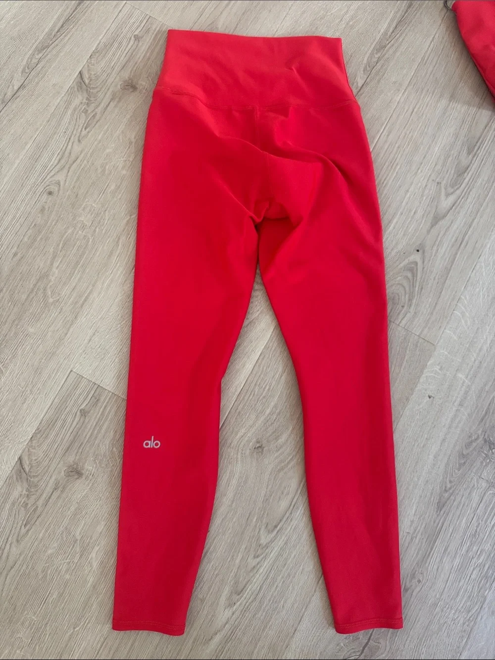 ALO Yoga Red Zip-Front Crop Top & High-Waist Leggings Set